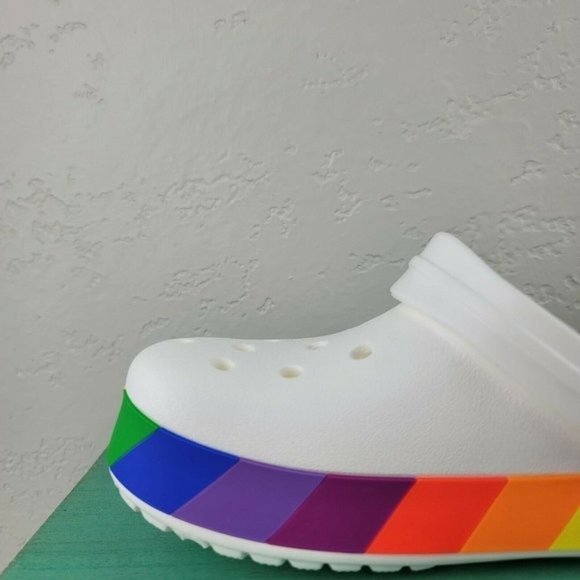 Crocs CROCBAND RAINBOW 206361W White-Multi Block - Picture 4 of 10